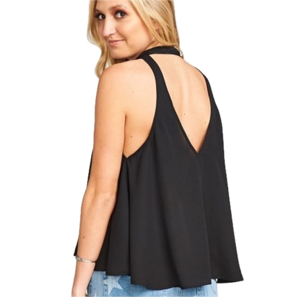 Show Me Your Mumu Black Walter V-Back Choker Top – Size XS 🖤✨🖤
